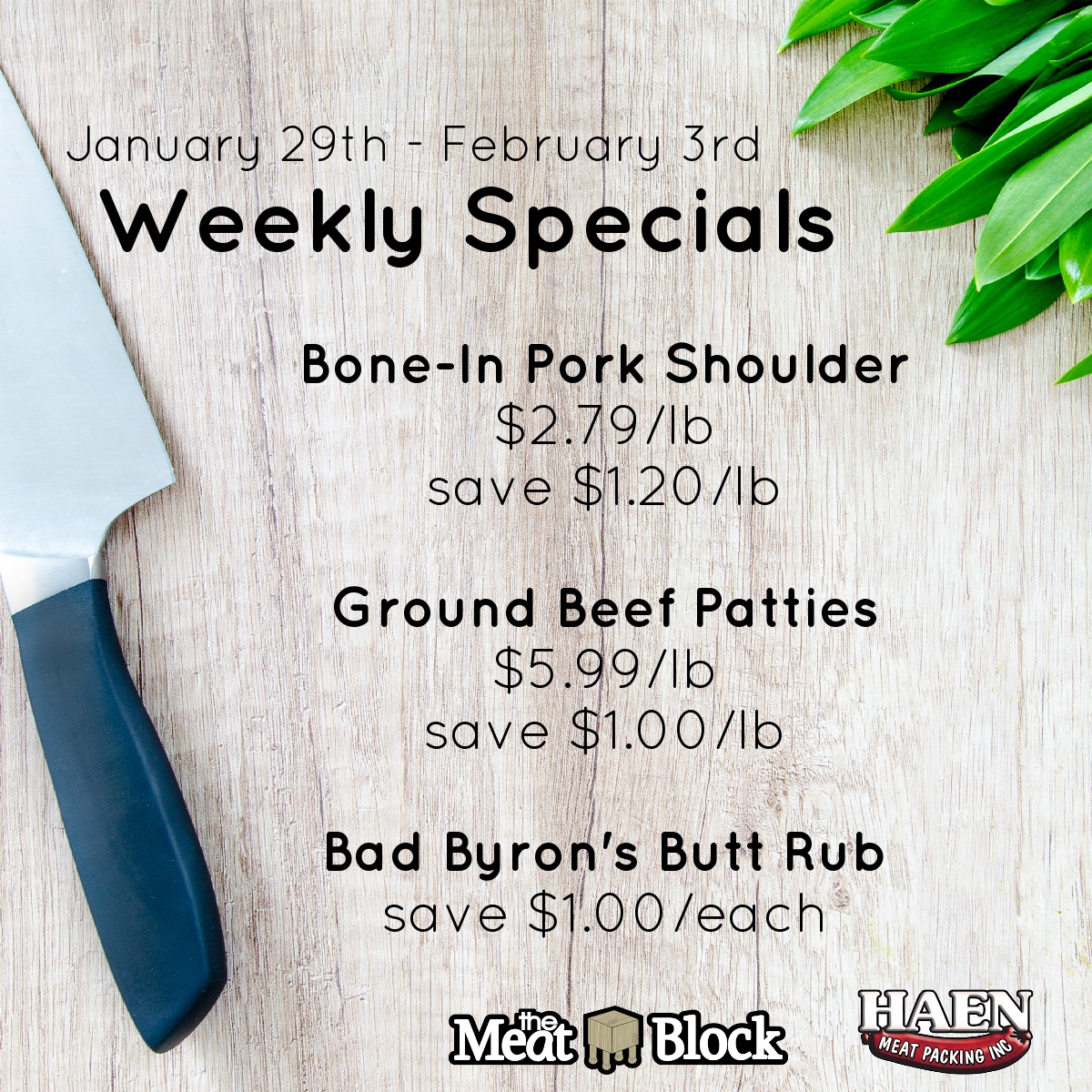 Weekly Specials | January 29th – February 3rd